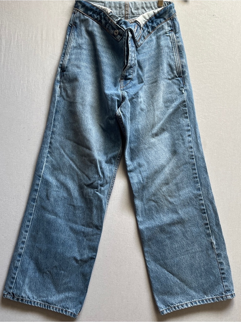 INCO Crossover Asymmetric Waist Wide Leg Jeans Size M 28